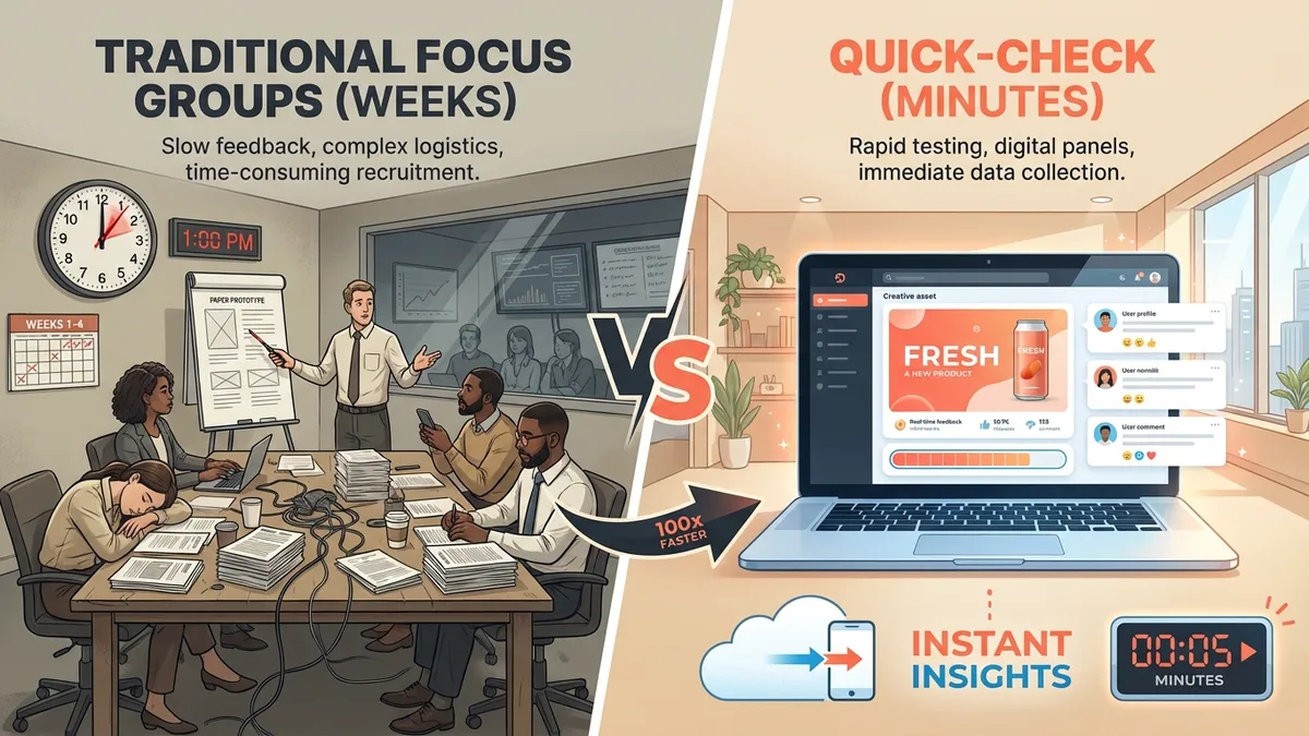 Comparison of traditional focus groups vs Quick-check testing